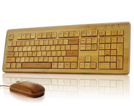 All Natural Full Bamboo Keyboard and Mouse Combo